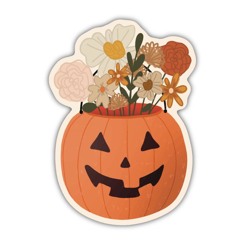 Floral Pumpkin Sticker