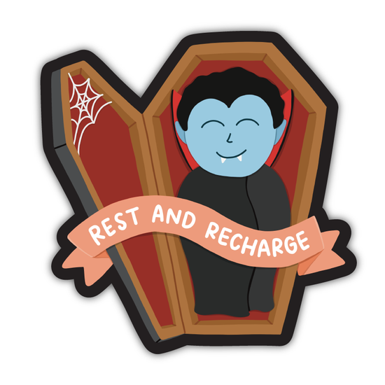 Rest and Recharge Vampire Sticker