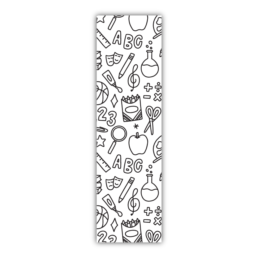 School Pattern Coloring Bookmark