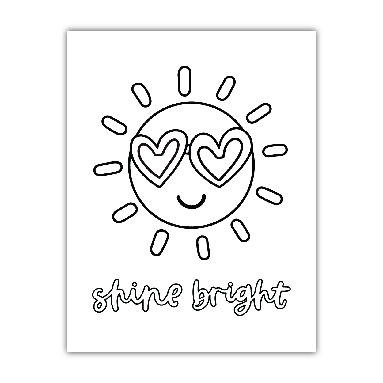 Shine Bright Coloring Sheet