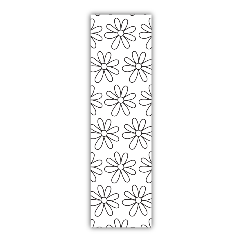 Stacked Daisy Pattern Coloring Bookmark