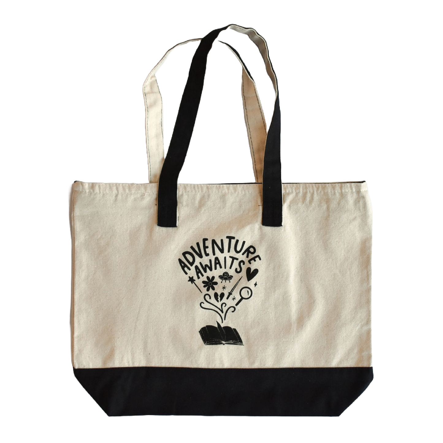 Adventure Awaits Zipper Tote Bag