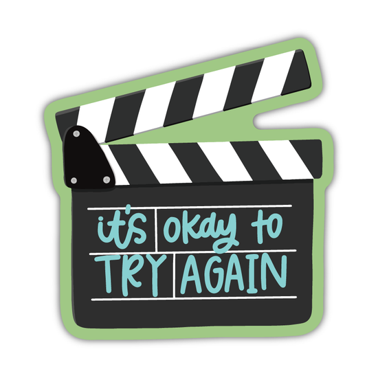 Try Again Film Clapper Sticker