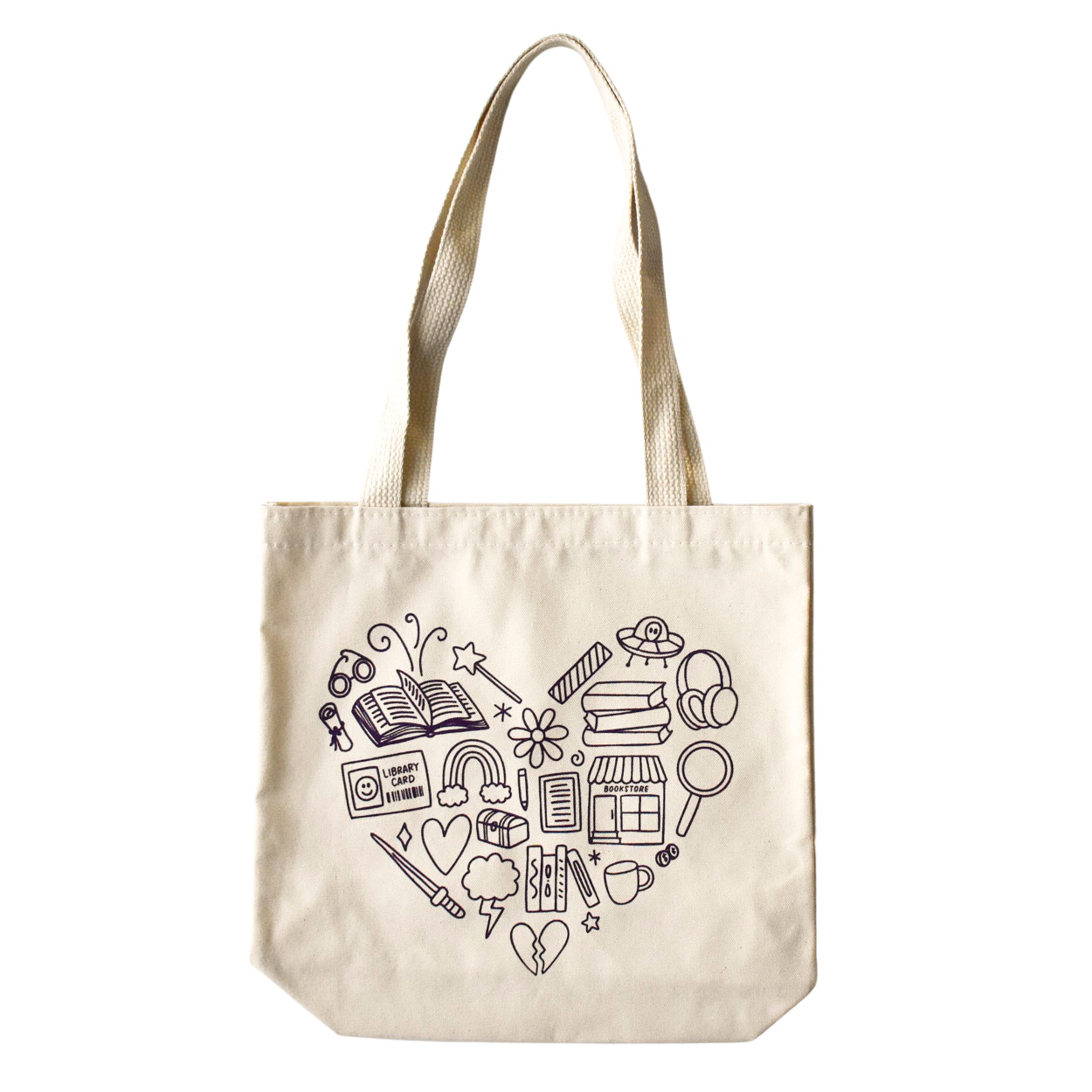 Reading Heart Tote Bag