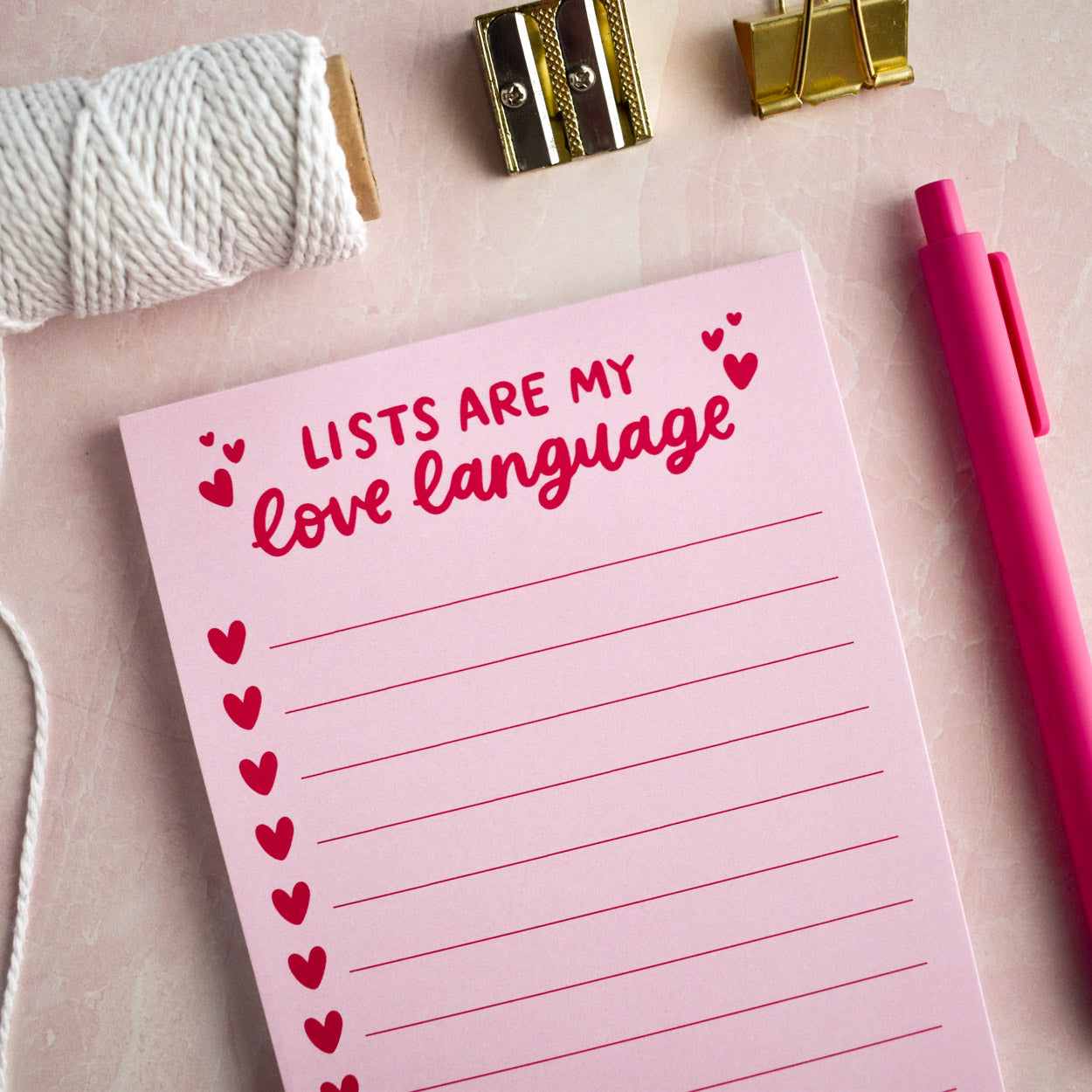 Lists Are My Love Language Notepad