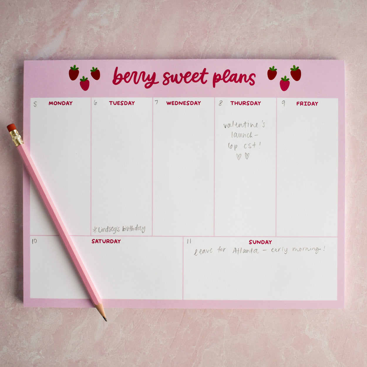 Berry Sweet Plans Weekly Notepad