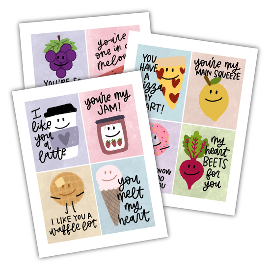 Food Valentine's Cards (Digital Download)