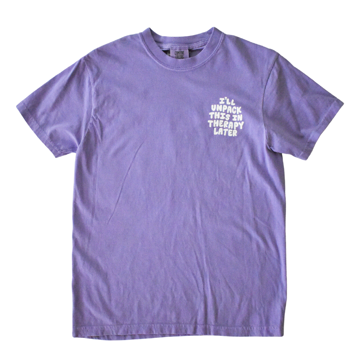 I'll Unpack This In Therapy Tee (Purple / Chest Print)