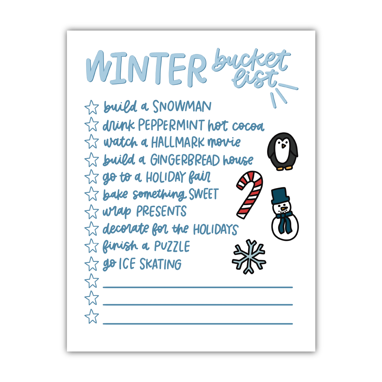 Winter Bucket List (Digital Download)