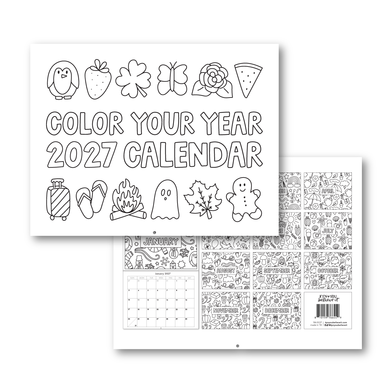 Color Your Year 2027 Wall Calendar