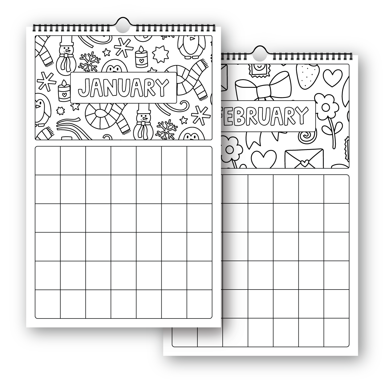 Color Your Year Calendar (Undated)