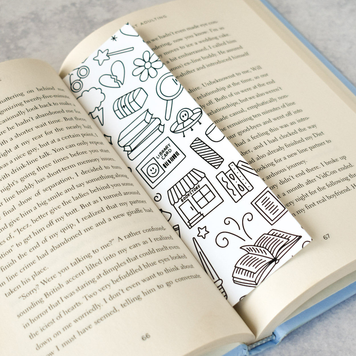 Bookish Things Coloring Bookmark