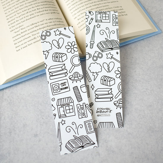 Bookish Things Coloring Bookmark