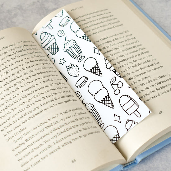 Ice Cream Coloring Bookmark