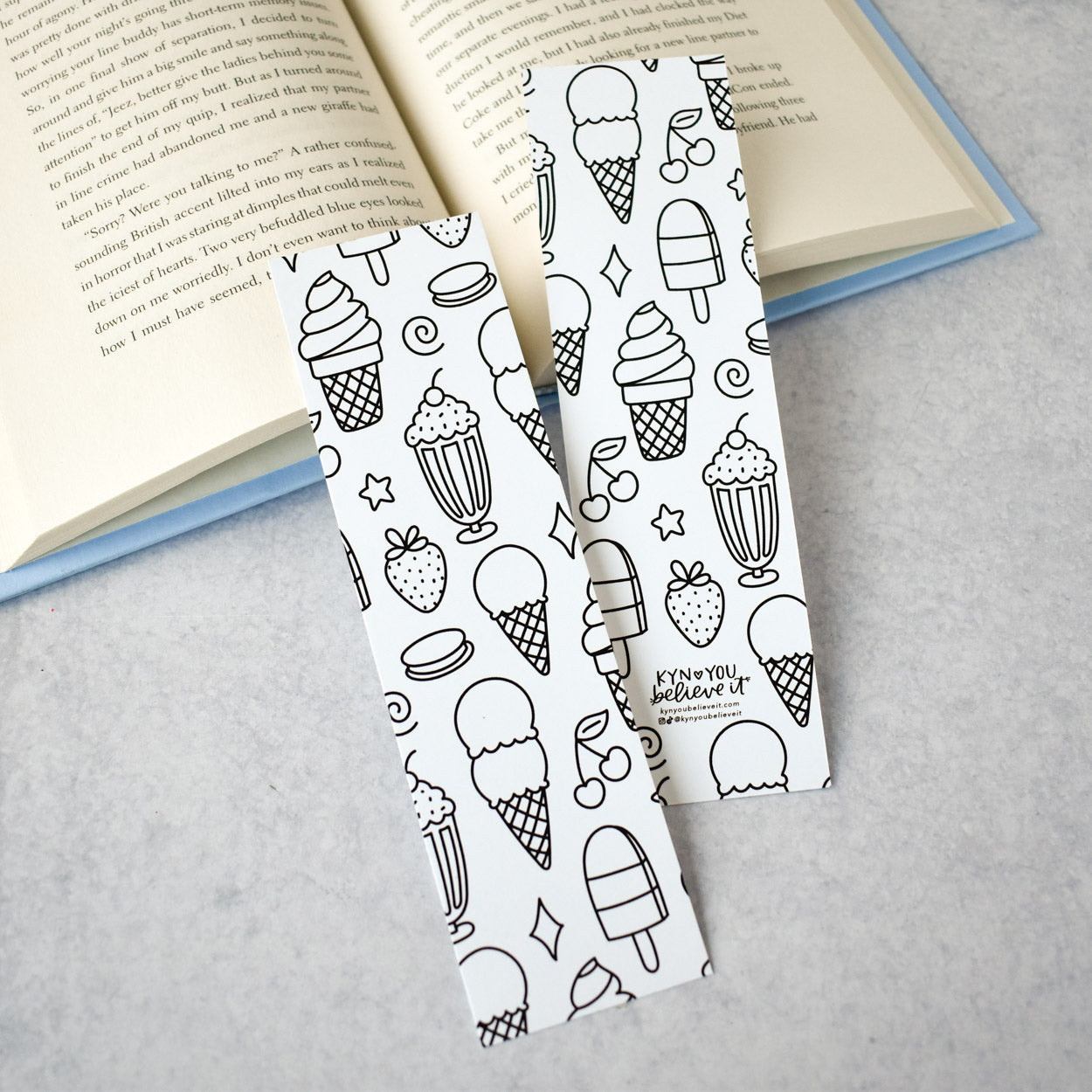 Ice Cream Coloring Bookmark