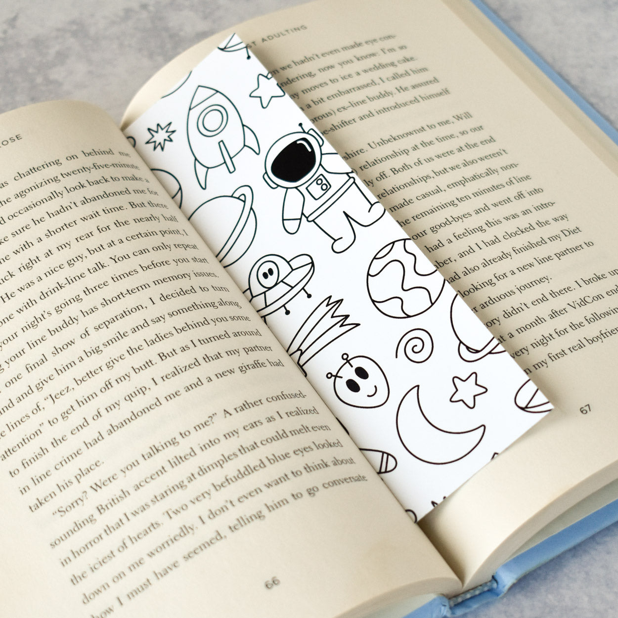 Outerspace Coloring Bookmark