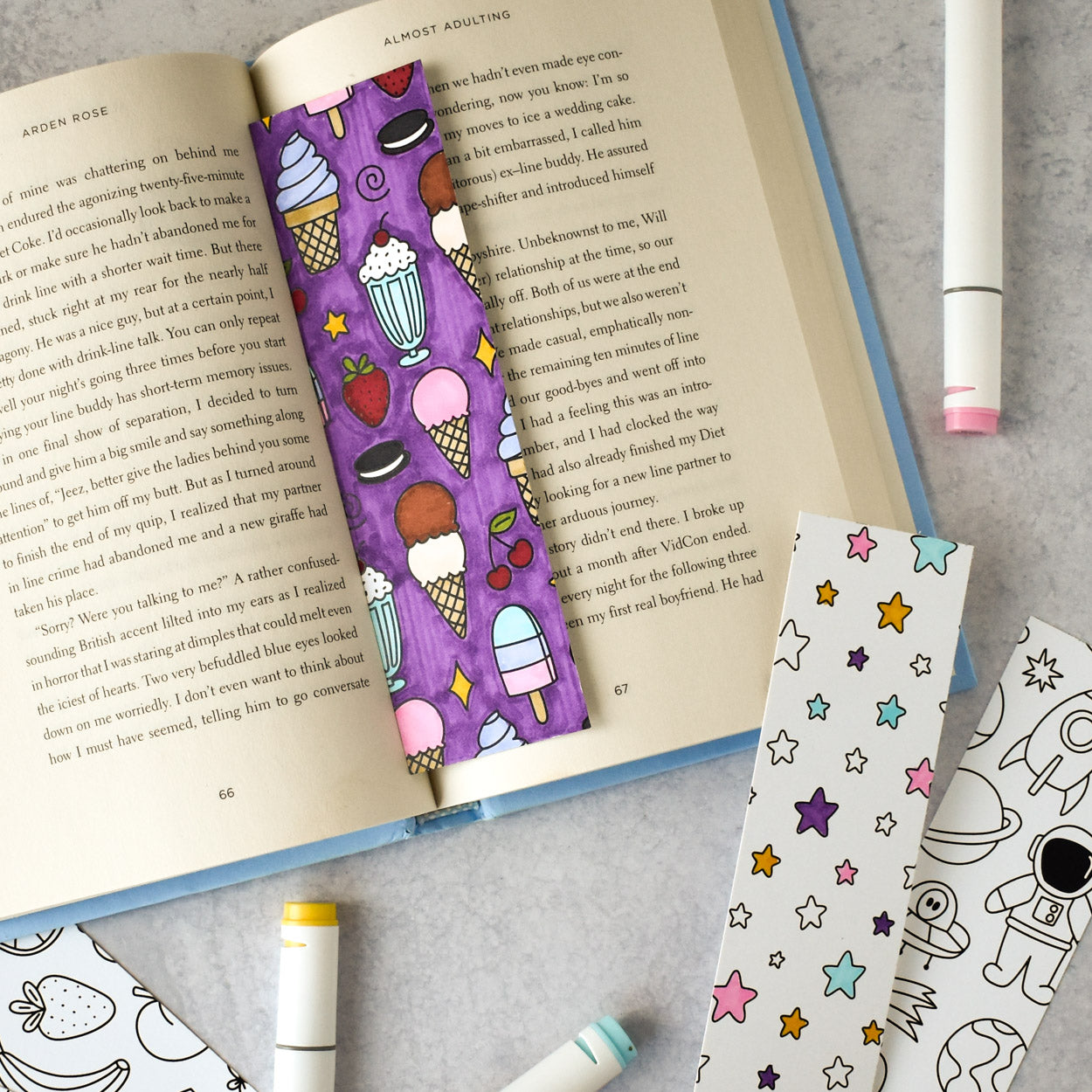 Ice Cream Coloring Bookmark