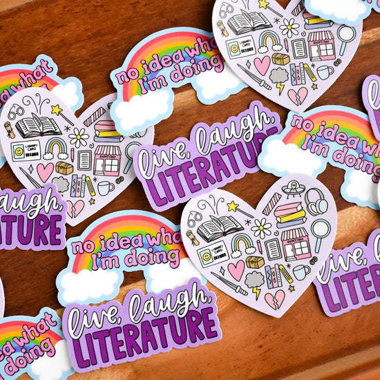 Live Laugh Literature Sticker