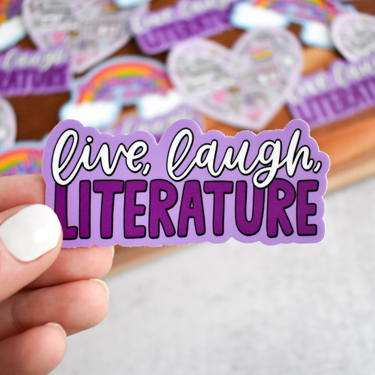 Live Laugh Literature Sticker