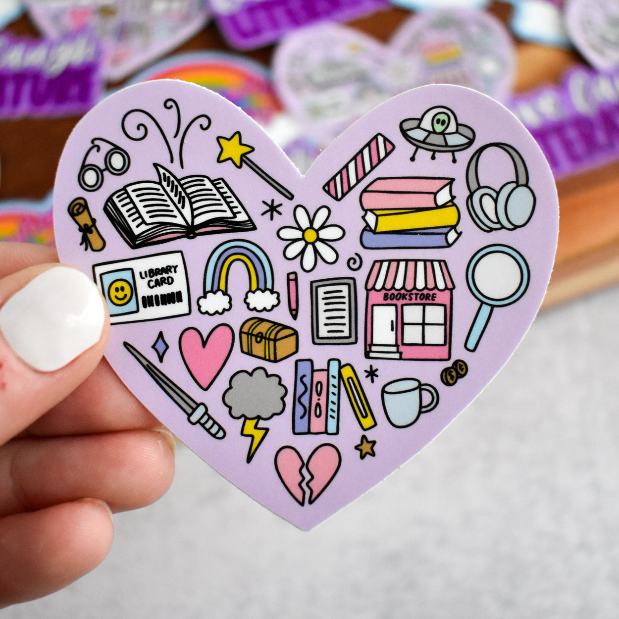 Reading Heart Sticker