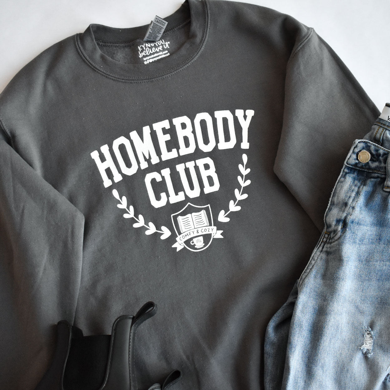 Homebody Club Sweatshirt (Charcoal)