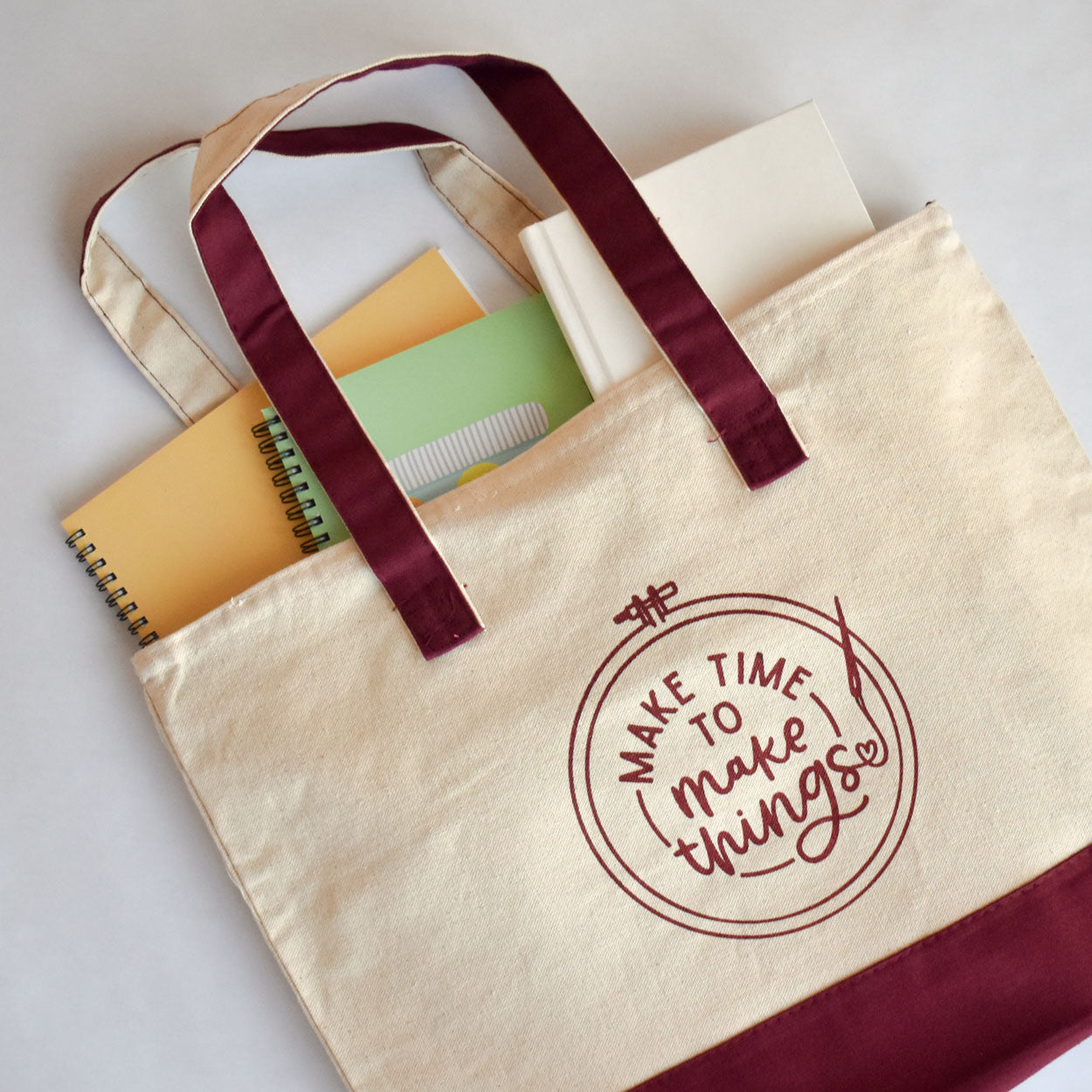 Make Time to Make Things Zipper Tote Bag