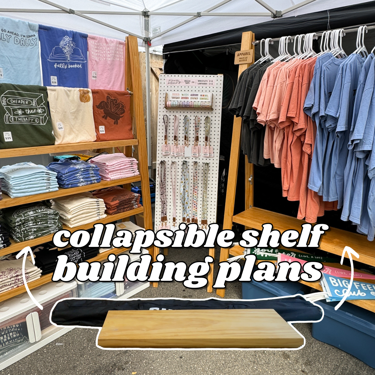 Collapsible Market Shelf BUILDING PLANS (Digital Download)