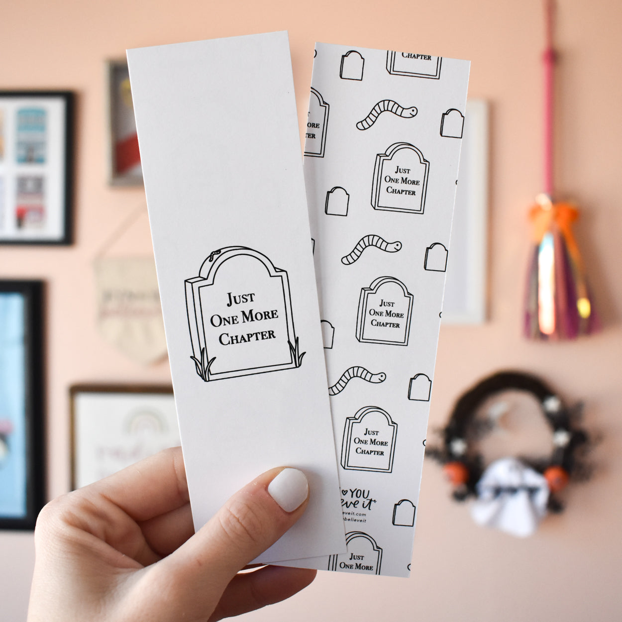 One More Chapter Gravestone Coloring Bookmark