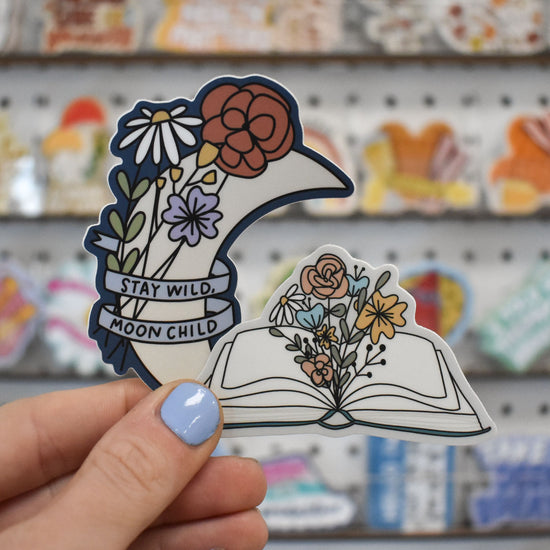 Floral Book Sticker