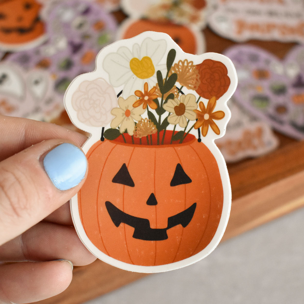 Floral Pumpkin Sticker