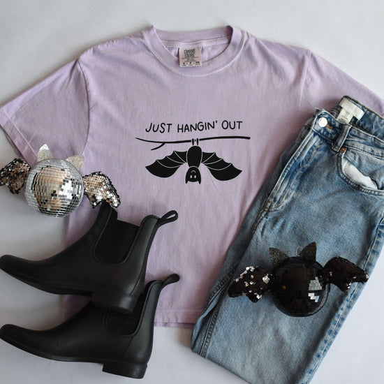 Just Hangin' Out Cropped Tee (Orchid)