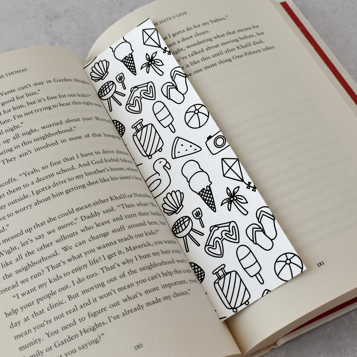 Summer Pattern Coloring Bookmark