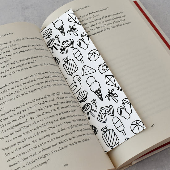 Summer Pattern Coloring Bookmark