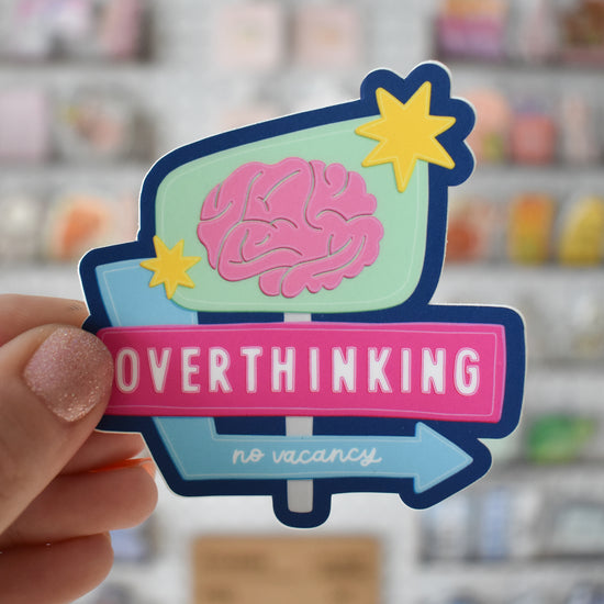 Overthinking Motel Sign Sticker