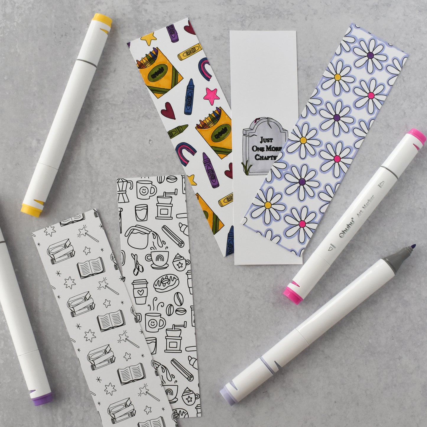 Crayon Pattern Coloring Bookmark