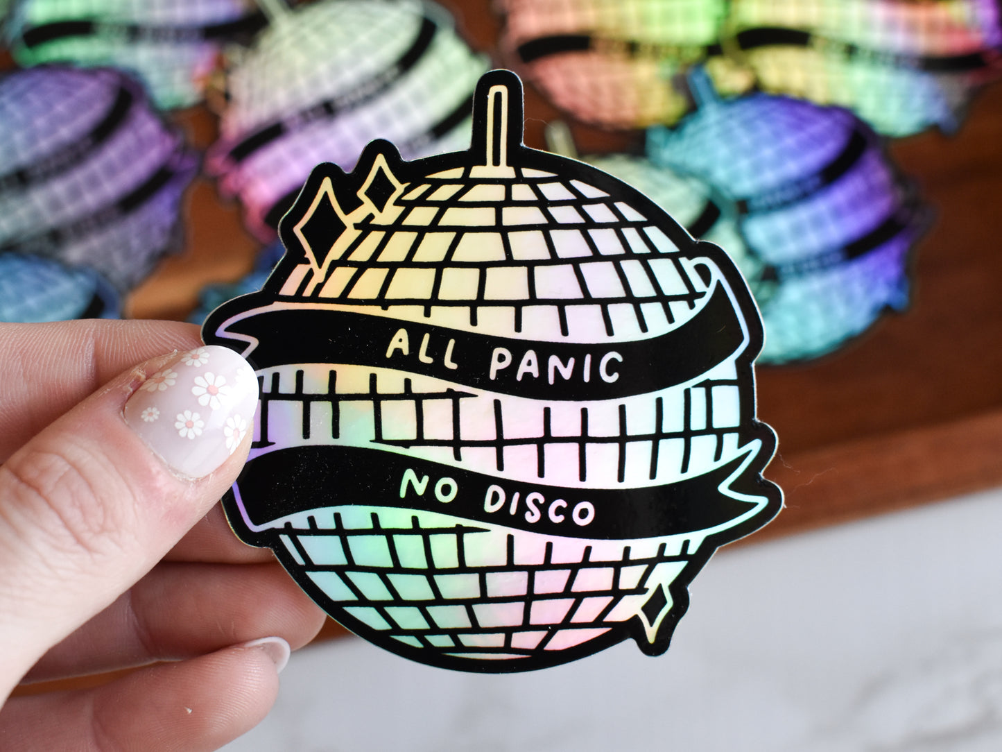 All Panic No Disco Sticker  Holographic Decal – KynYouBelieveIt