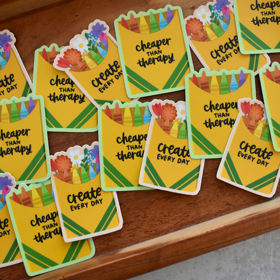 Cheaper Than Therapy Crayons Sticker