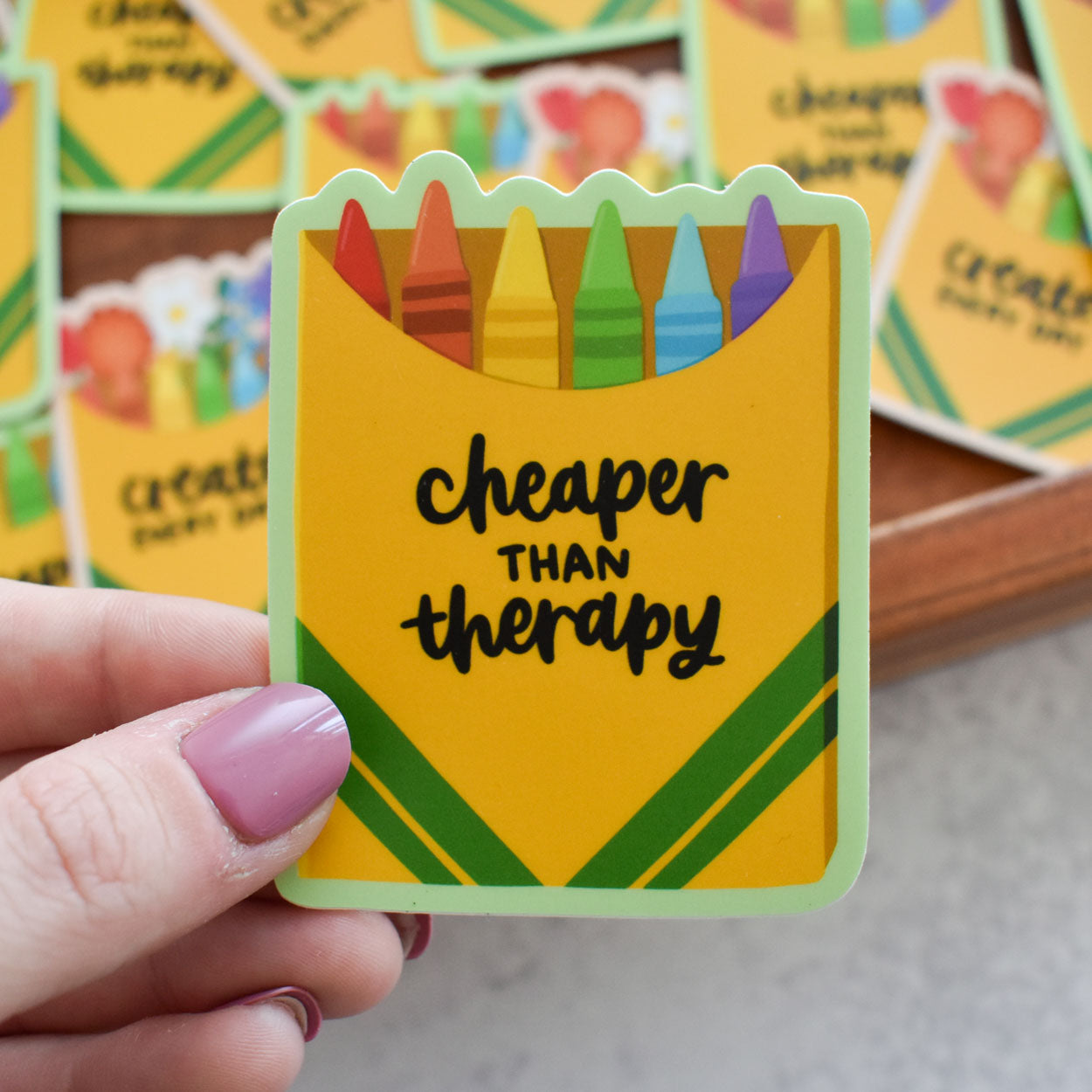 Cheaper Than Therapy Crayons Sticker