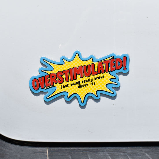 Overstimulated Comic Vehicle Magnet