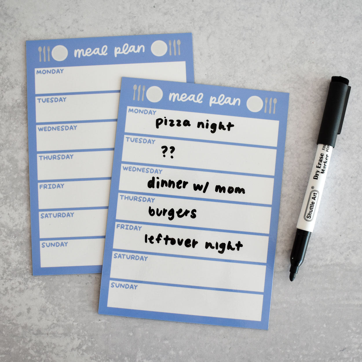 Meal Plan Dry Erase Magnet