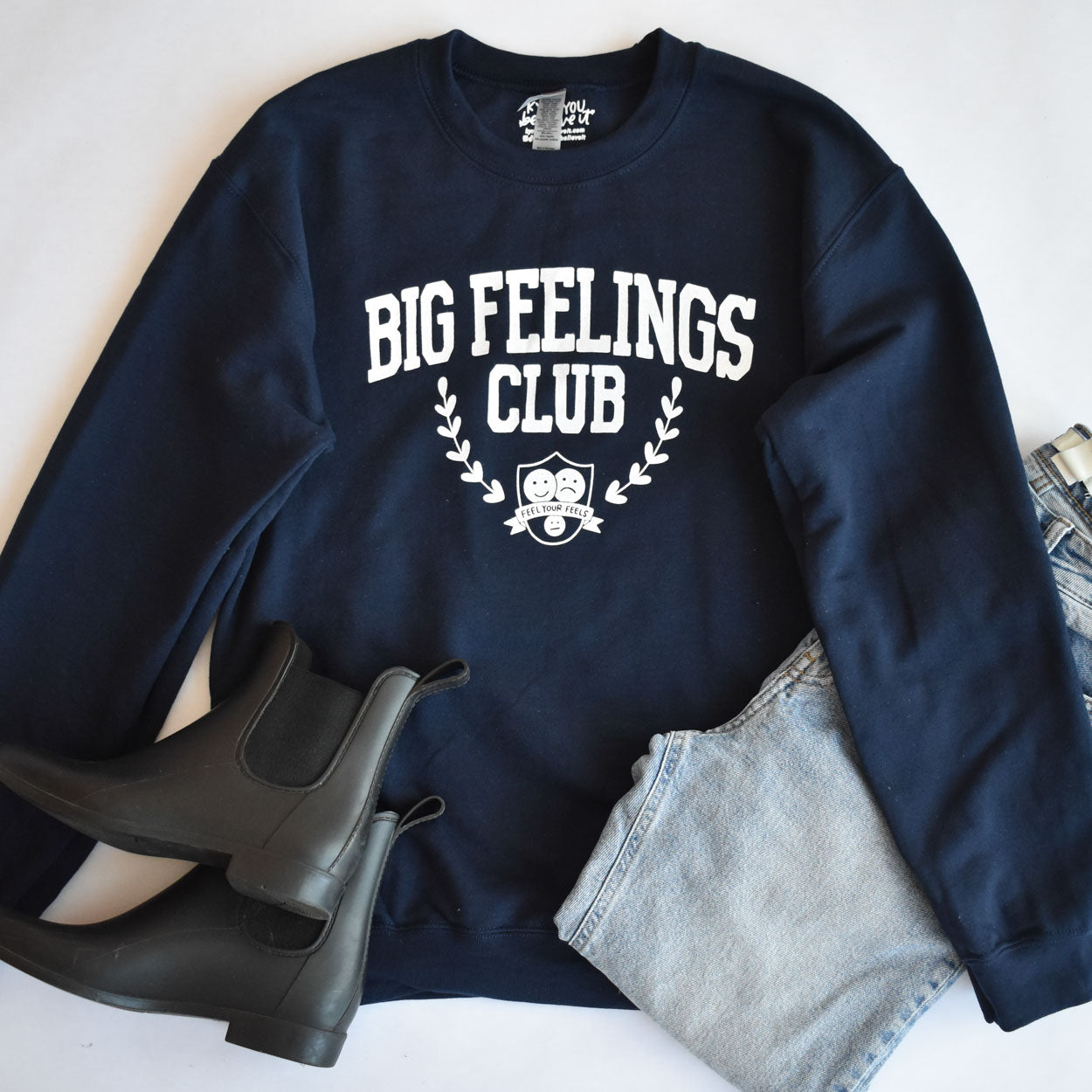 Big Feelings Club Sweatshirt (Navy Blue)