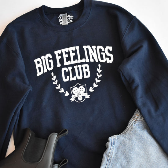 Big Feelings Club Sweatshirt (Navy Blue)