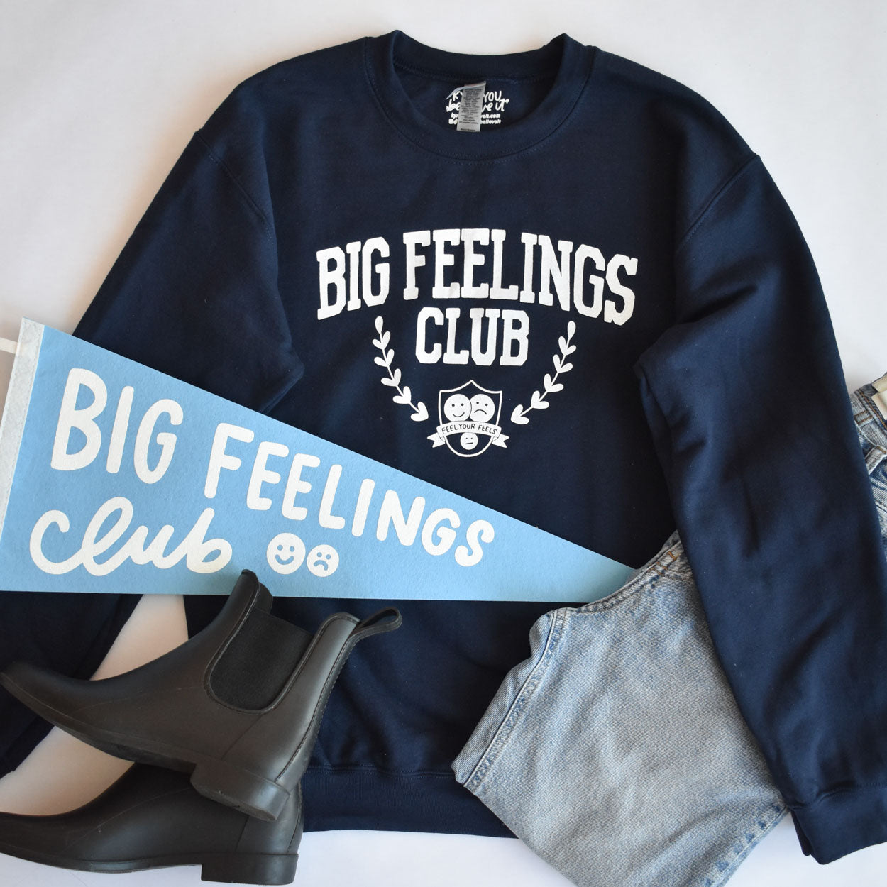 Big Feelings Club Sweatshirt (Navy Blue)