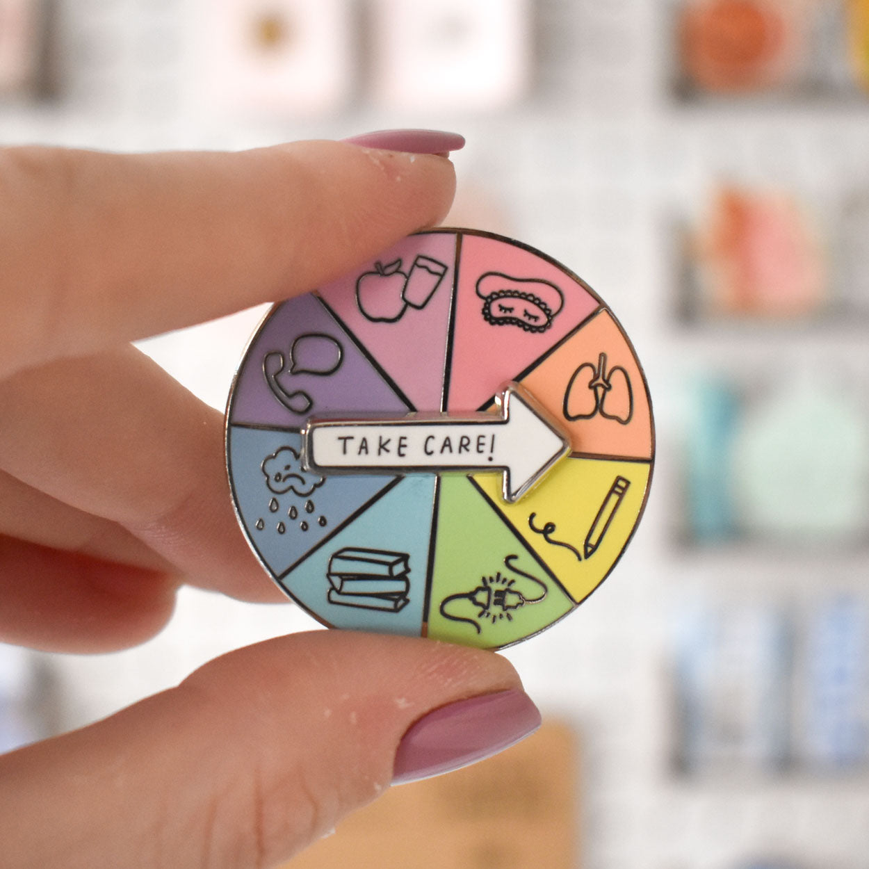 Take Care Spinner Pin (Interactive)