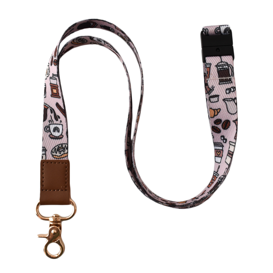 Coffee Pattern Lanyard