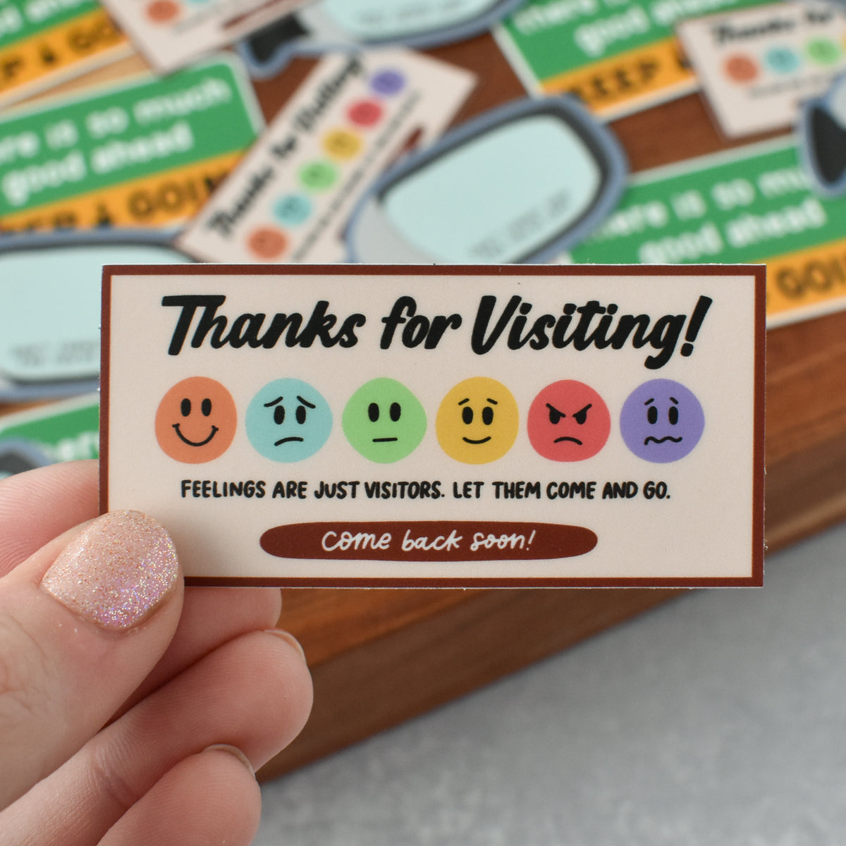 Thanks for Visiting Feelings Sticker | Cute Mental Health Stickers ...