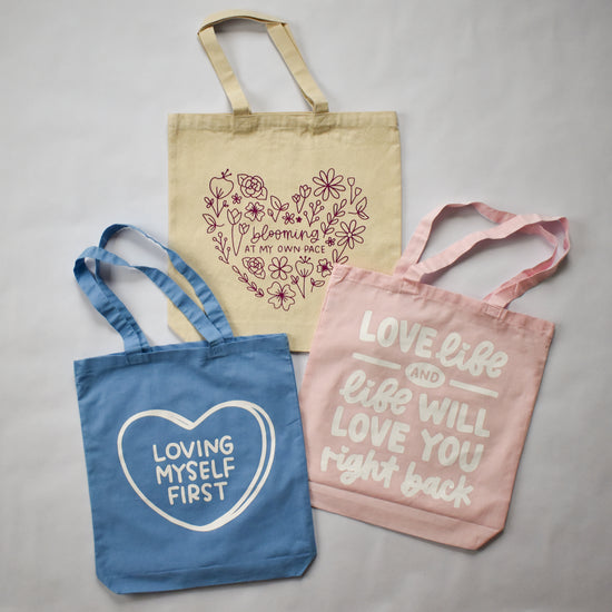 Load image into Gallery viewer, Loving Myself First Lightweight Tote Bag
