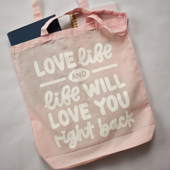 Load image into Gallery viewer, Love Life / Right Back Lightweight Tote Bag
