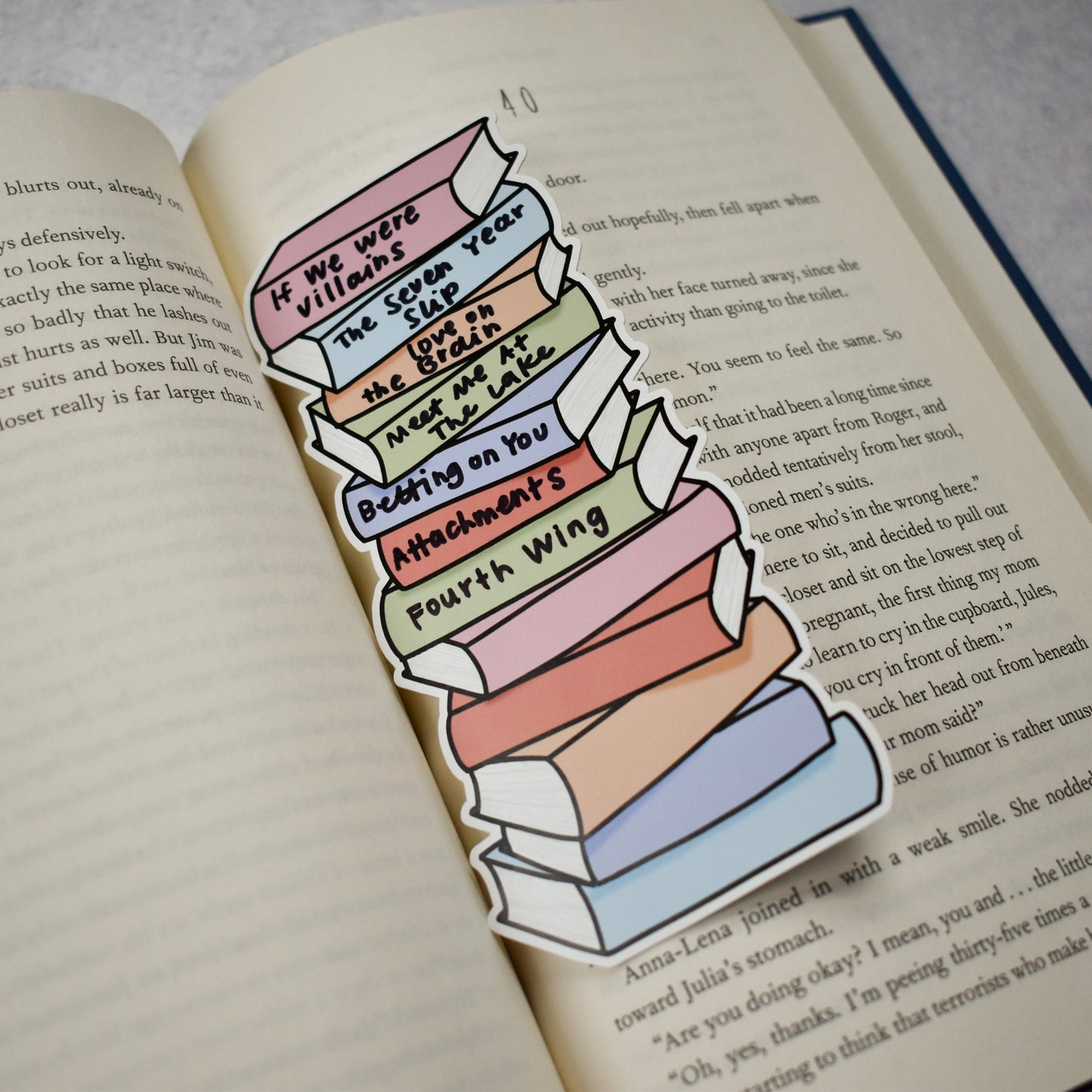 Book Stack STICKER Bookmark (Pastel)