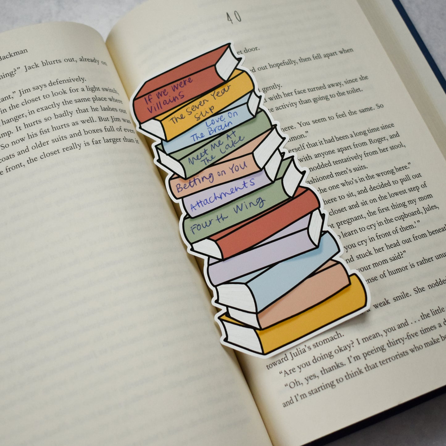 Book Stack STICKER Bookmark (Original)